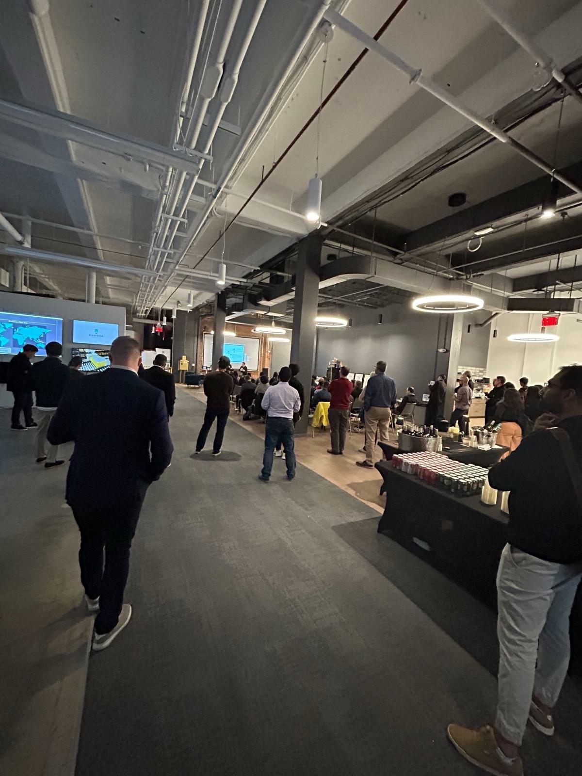 Attendees at the RightHand Robotics Charlestown showcase